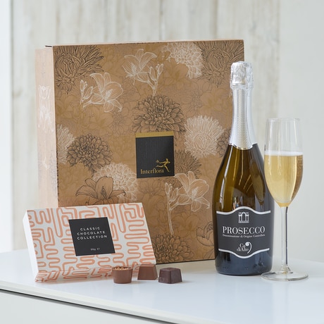 Prosecco & Chocolate Truffles Gift Set Flower Arrangement